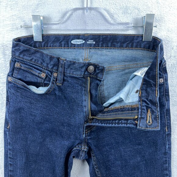 Old Navy Skinny Built-In Flex Jeans Low Rise Dark Wash Blue Men's Size 30X32 - Picture 3 of 10